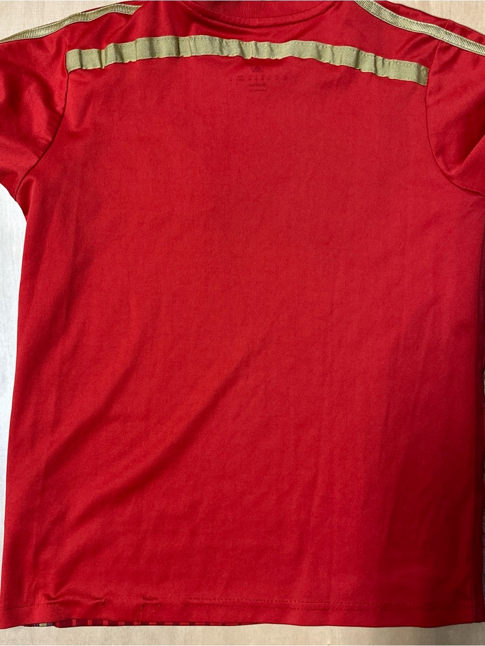 adidas Red Spain National Team Soccer Shirt with Gold Accents - Picture 5 of 7